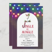 Jingle & Mingle Cocktail Kerstfeest Kaart (Voorkant / Achterkant)