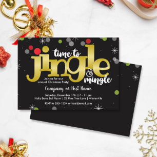 Jingle & Mingle Feestelijke Kerstfeest uitnodiging