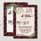 Jingle & mingle-feestfeestdag, uitnodiging voor be (Voorkant / Achterkant)