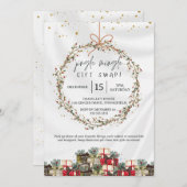 Jingle Mingle Gift Exchange Kerstfeest Kaart (Voorkant / Achterkant)