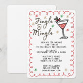 Jingle & Mingle Hand getekend kerstfeest Kaart (Voorkant / Achterkant)