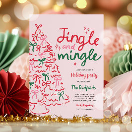 Jingle & Mingle Hand getekend kerstfeest Kaart