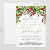 Jingle & Mingle in uitnodiging voor evenement met (Voorkant / Achterkant)