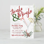 Jingle & Mingle, kerstfeest, feestdag cocktail Kaart (Staand voorkant)