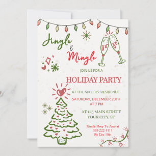 Jingle & Mingle Kerstfeest Feestje Kaart