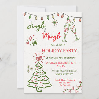 Jingle & Mingle Kerstfeest Feestje Kaart