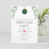 Jingle Mingle Kerstfeest uitnodiging (Staand voorkant)