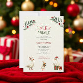 Jingle & Mingle Kerstmis Ganzen Party Uitnodiging