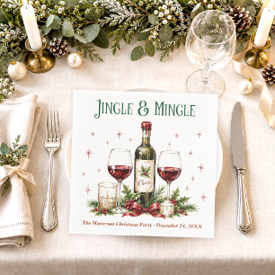 Jingle & Mingle Kerstwijnfeest Servet