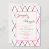 Jingle Mingle Pastel geruit patroon Kerstmis Kaart (Voorkant)