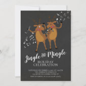 Jingle & Mingle Reindeer Invitation Fête de Vacanc (Devant)