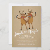 Jingle & Mingle Rendier Vakantie Party uitnodiging (Voorkant)