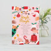 Jingle Mingle Vrolijk Kerstfeest Kaart (Staand voorkant)