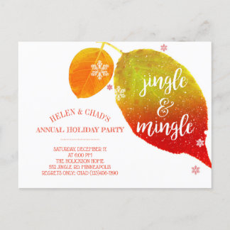 Jingle & Mingle Warm Holiday Party Uitnodiging Briefkaart