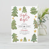 Jingle & Mingle waterverf Kerstfeest Kaart (Staand voorkant)