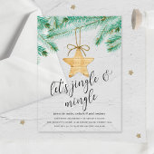 Jingle & Mingle Waterverf Pine Tree Holiday Party Acryl Uitnodigingen
