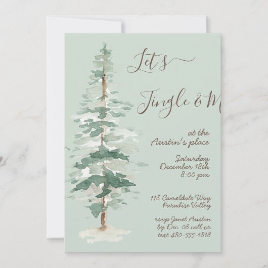 Jingle & Mingle Woodland Tree Party Invitation (Devant)