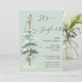 Jingle & Mingle Woodland Tree Party Invitation (Debout devant)