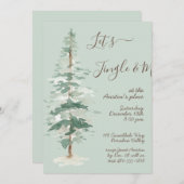 Jingle & Mingle Woodland Tree Party Invitation (Devant / Derrière)