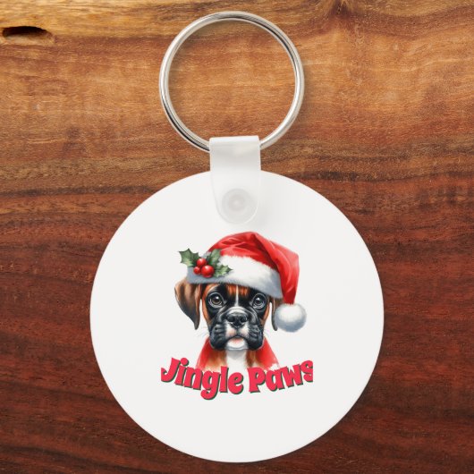 Jingle Paws And Boxer Dog Joy Sleutelhanger (Voorkant)