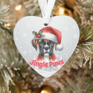 Jingle Paws en Boxer Dog Joy Ornament