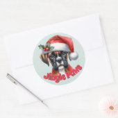 Jingle Paws en Boxer Dog Joy Ronde Sticker (Envelop)