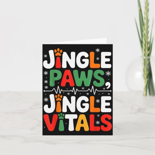 Jingle Paws Jingle Vitals Funny Vet Nurse Xmas Kaart (Voorkant)