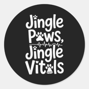 Jingle Paws Jingle Vitals Grappige Veeverpleegster Ronde Sticker