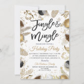 Jingle Red Gold-feestdag Kaart (Voorkant)