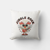 Jingle Rock Cool Reindeer met gitaar en zonnebril Kussen (Voorkant)