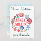 Jingle Shells Carte de Noël australien (Devant / Derrière)