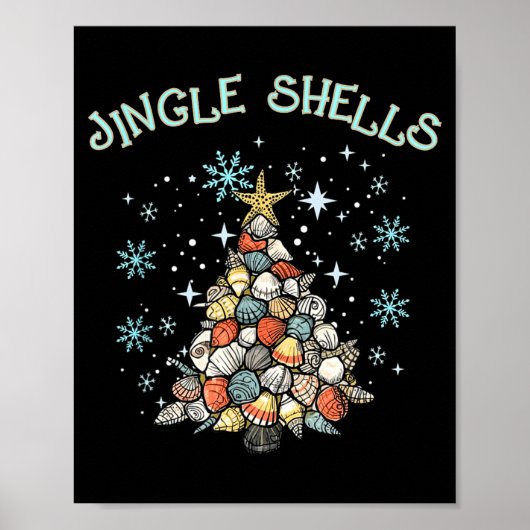 Jingle Shells Christmas Tree Snowflakes Celebratio Poster (Voorkant)