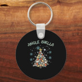 Jingle Shells Christmas Tree Snowflakes Celebratio Sleutelhanger (Voorkant)
