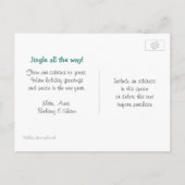 Jingle Shells Tropisch kerstsongbericht Briefkaart (Achterkant)