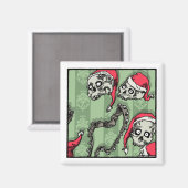 Jingle Skulls - Magnet Pop Gothic Holiday Magneet (Voorkant / Achterkant)