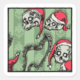 Jingle Skulls - Pop Gothic Holiday Vierkante Sticker