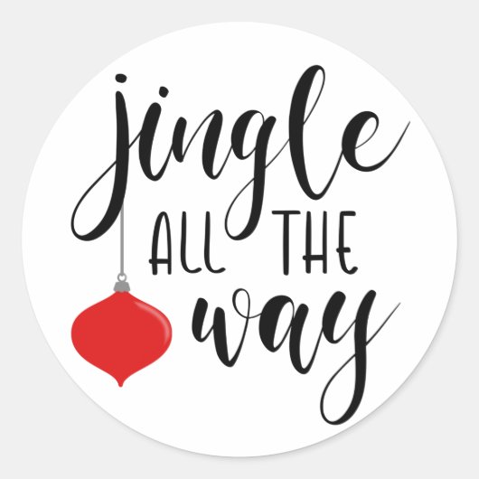 Jingle Tout le chemin Stickers ronds de Noël (Devant)