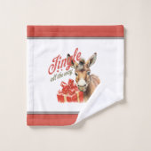 Jingle Tout le long de la ferme de Noël âne (Gant de toilette)