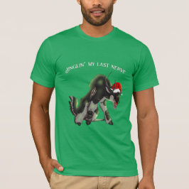 Jinglin' My Last Nerve Angry Reindeer Funny Horror T-shirt