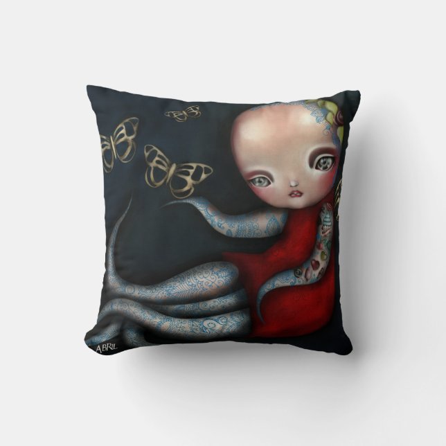 Jinxi Octopus Tattoo Girl Pillow Kussen (Voorkant)