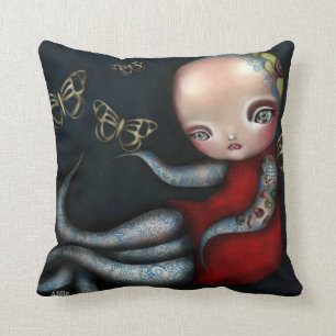 Jinxi Octopus Tattoo Girl Pillow Kussen