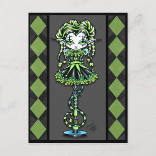 Jinxy Harlequin Pixie Stick Jester Fae Briefkaart