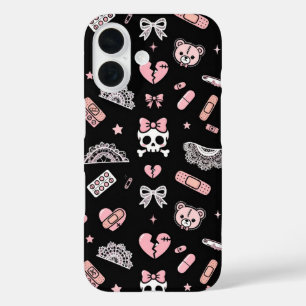 Jirai Kei iPhone Hoesje Zwart Roze Yami Kawaii