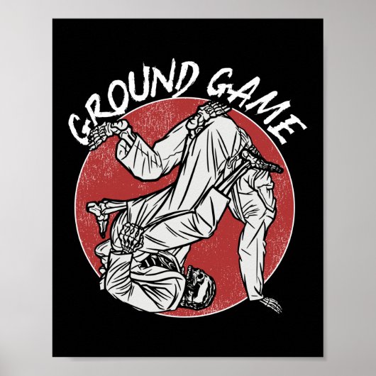 Jiu Jitsu Bjj Ground Game Retro  Poster (Voorkant)