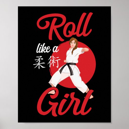 Jiu Jitsu Bjj Roll als een meisje Poster (Voorkant)