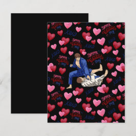 Jiu Jitsu BJJ Valentine’s Day Card in Black Notitiekaartje