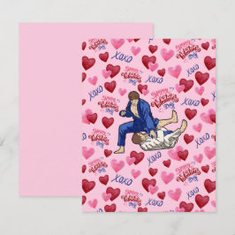 Jiu Jitsu BJJ Valentine’s Day Card in Pink Notitiekaartje