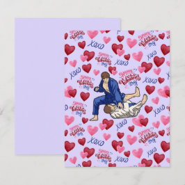 Jiu Jitsu BJJ Valentine’s Day Card in Purple Notitiekaartje