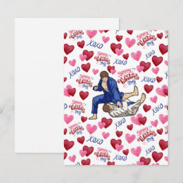 Jiu Jitsu BJJ Valentine’s Day Card in White Notitiekaartje