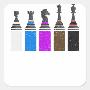 Jiu Jitsu Chess Belts met een basisgordel Vierkante Sticker